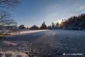 lac saint apollinaire gele coucher soleil chalet restaurant
